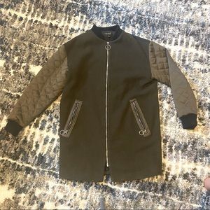 Men’s Wool Jacket with Ribbed Sleeve • TOPSHOP